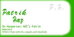 patrik haz business card